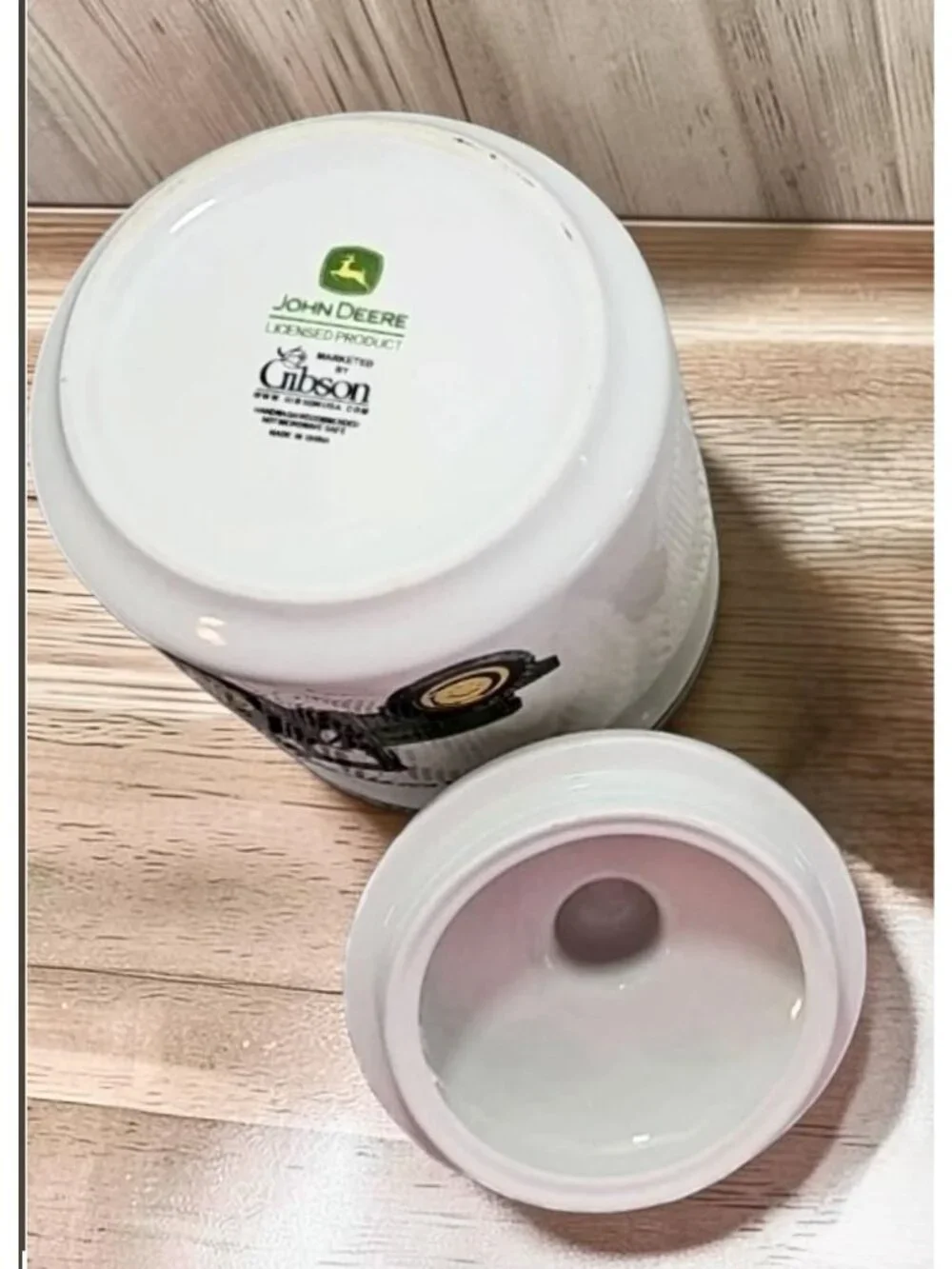 John Deere Large Ceramic Canister With Tractor Design & Lid